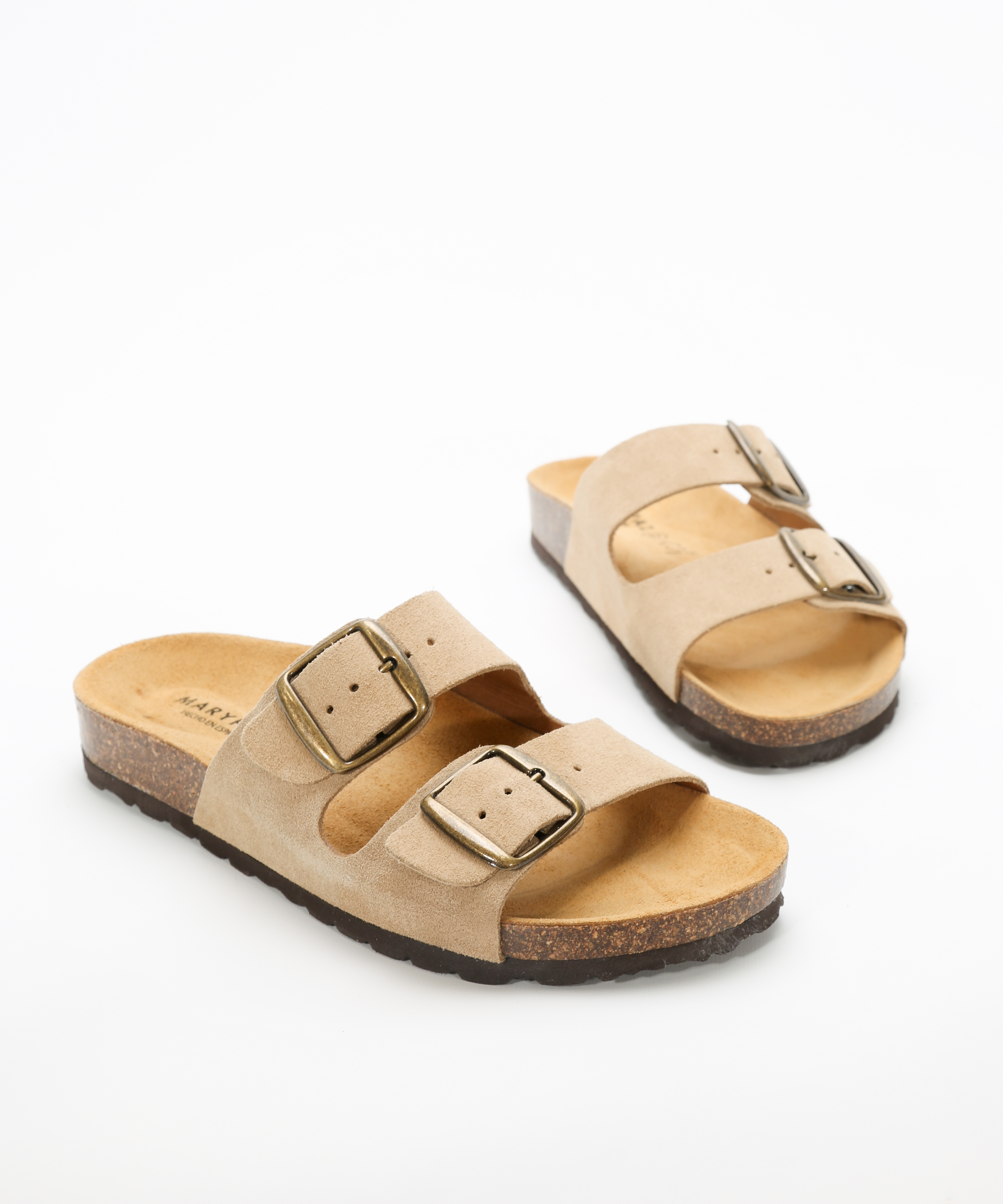 Sandalias de piel planas con hebillas  image number null